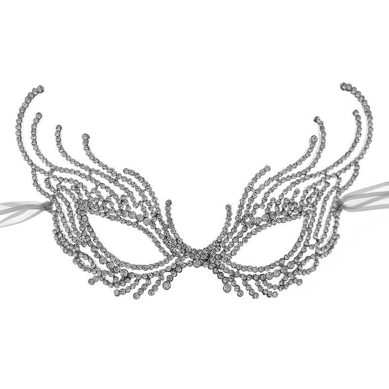 Xiwstar Princess Queen Metal Rhinestone Venetian Pretty Party Evening Prom Masquerade Mask - Image 1